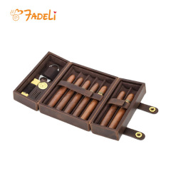 FADELI Custom Leather Cigar Box Portable Cigar Case Humidor Travel Cigar Bag Leather Case Gift Box for Commercial Personal Use