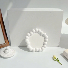 FADELI 2025 New Luxury White Jewelry Display Plate Earring Tray Irregular Shape Round Photography Props