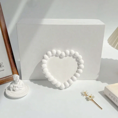 FADELI 2025 New Luxury White Jewelry Display Plate Earring Tray Irregular Shape Round Photography Props