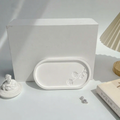 FADELI 2025 New Luxury White Jewelry Display Plate Earring Tray Irregular Shape Round Photography Props