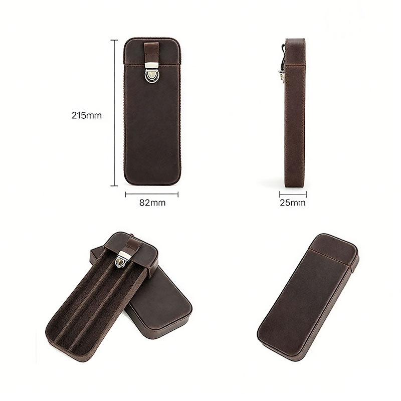 FADELI Cigar Case Portable Genuine Leather Cigar Box Humidor Detachable Tray Embossed Logo Travel Cigar Organizer Case Holder
