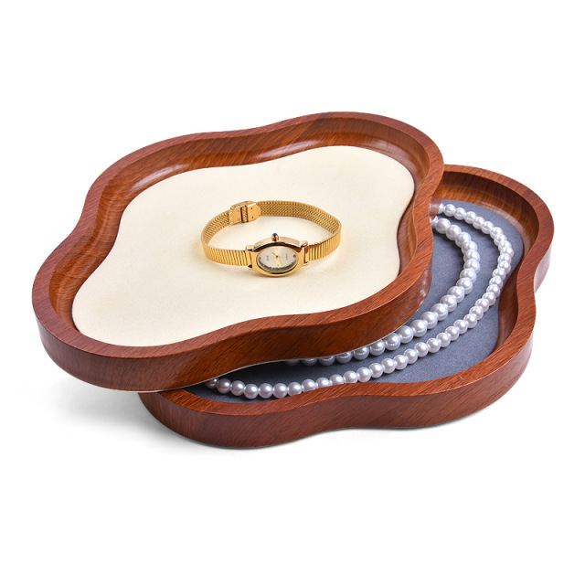 FADELI Wholesale Custom Luxury Wooden Jewelry Tray for Necklaces Earrings Pendants Rings Display with Logo Counters Prop