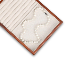 FADELI Factory Custom Wood Ring Earring Bracelet Handmade Wooden Jewelry Display Tray Linen Jewelry Display Trays