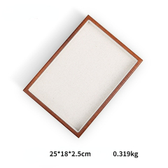 FADELI Factory Custom Wood Ring Earring Bracelet Handmade Wooden Jewelry Display Tray Linen Jewelry Display Trays