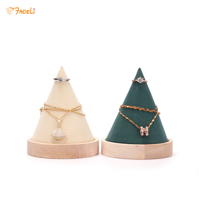 Creative New Solid Wood Microfiber Jewelry Display Stand Jewelry Display Props for Necklace Bangle Bracelet Ring