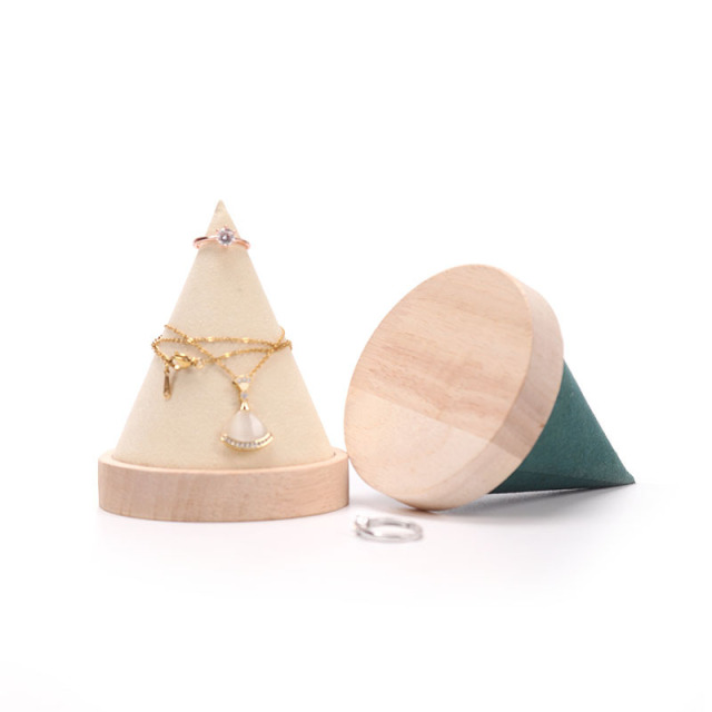 Creative New Solid Wood Microfiber Jewelry Display Stand Jewelry Display Props for Necklace Bangle Bracelet Ring