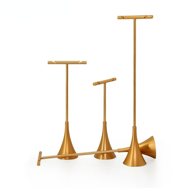 Top Quality Gold T bar Shape Metal Jewelry Displays Stands Earrings Holders Display Racks