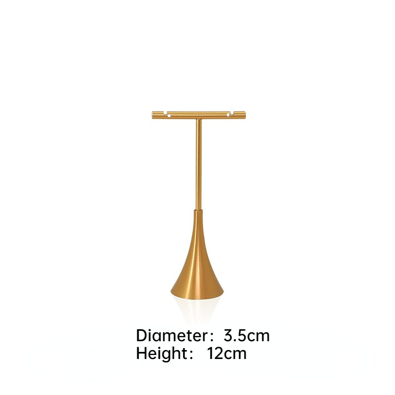 Top Quality Gold T bar Shape Metal Jewelry Displays Stands Earrings Holders Display Racks