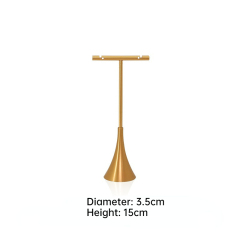 Top Quality Gold T bar Shape Metal Jewelry Displays Stands Earrings Holders Display Racks