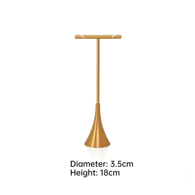 Top Quality Gold T bar Shape Metal Jewelry Displays Stands Earrings Holders Display Racks