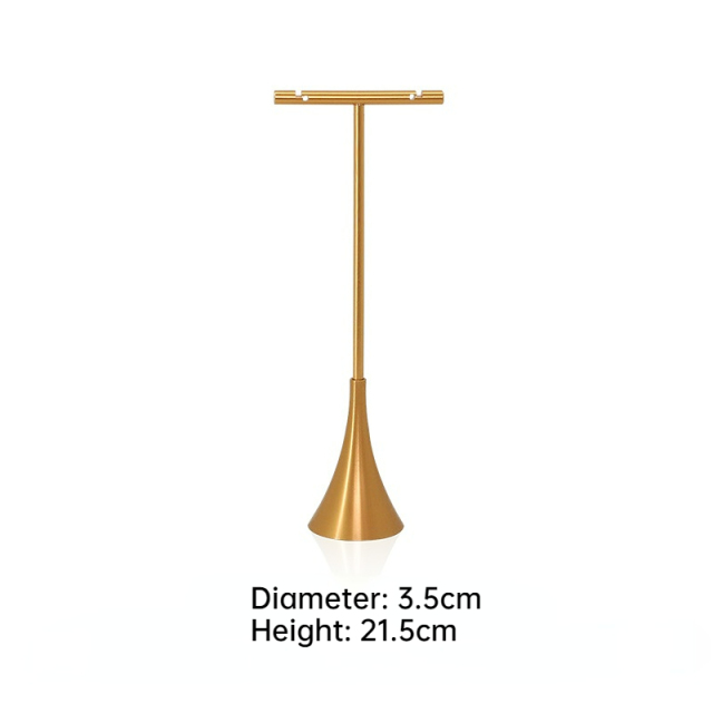 Top Quality Gold T bar Shape Metal Jewelry Displays Stands Earrings Holders Display Racks