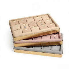 FADELI Custom LOGO Ring Bracelet Chain Earring Metal Velvet Shop Store Stackable Luxury Jewelry Display Tray