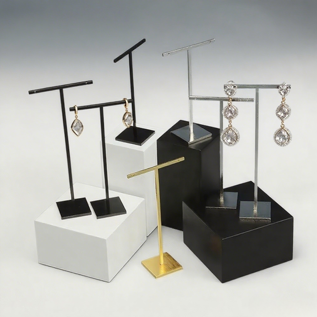FADELI Jewelry Display Stands for Earrings T bar Metal Earring Display Stand Jewelry Display Earring Holder