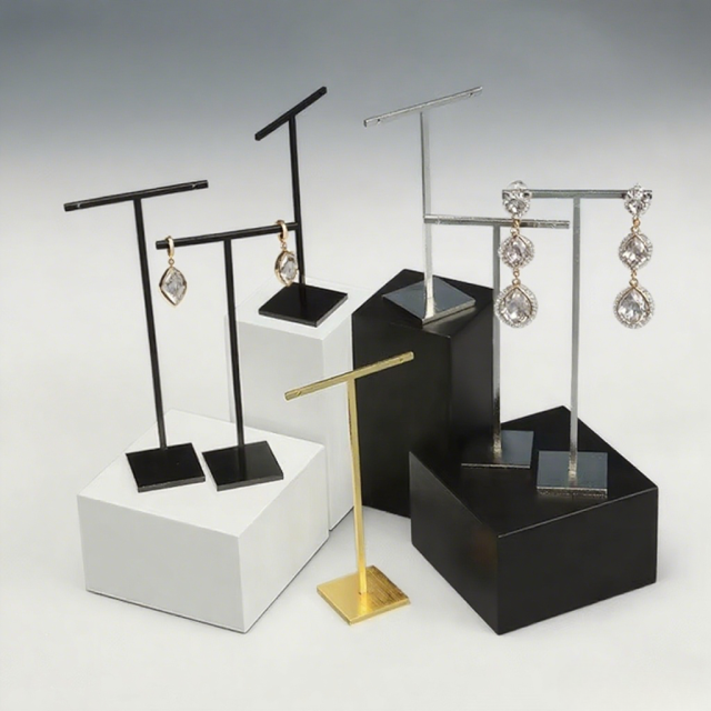 FADELI Jewelry Display Stands for Earrings T bar Metal Earring Display Stand Jewelry Display Earring Holder
