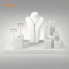 FADELI Newest Luxury Microfiber Display Props Metal Display Stand Jewelry Rack Pendant Bracelet Earring Holder
