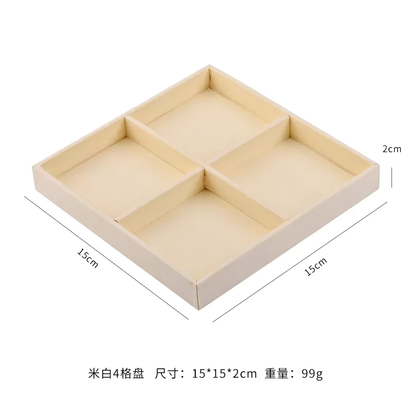 FADELI Beige Microfiber Jewelry Earring Display Tray Jewellery Display Stands Sets Exhibition Display Stand for Jewellery
