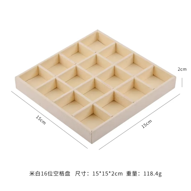 FADELI Beige Microfiber Jewelry Earring Display Tray Jewellery Display Stands Sets Exhibition Display Stand for Jewellery