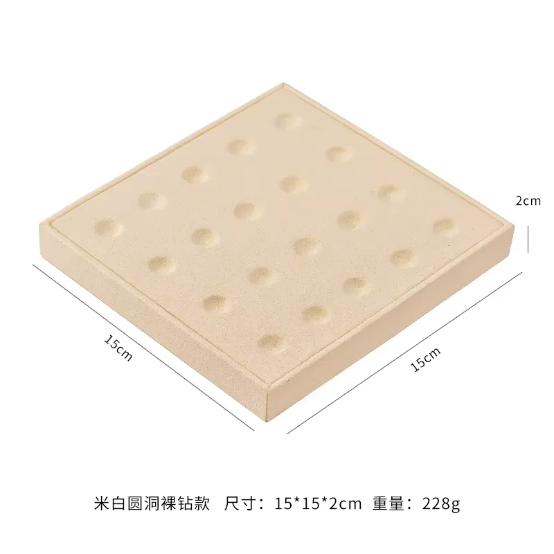 FADELI Beige Microfiber Jewelry Earring Display Tray Jewellery Display Stands Sets Exhibition Display Stand for Jewellery