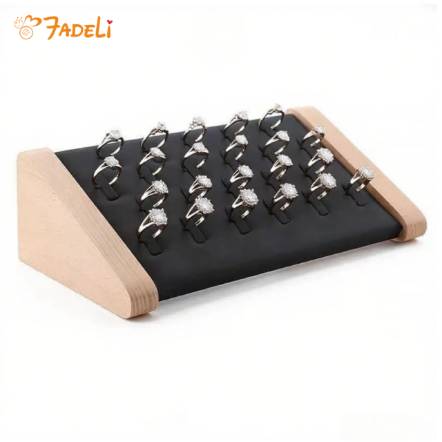 FADELI Fashion Wood Jewelry Display Props Stud Earrings Display Tray Cheap Diamond Ring Jewelry Display Stand