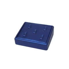 FADELI Custom Design Luxury Classic Blue PU Leather Covered Jewelry Display Stand for Earrings Ring Necklace Jewelry Display Set
