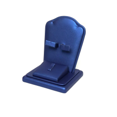 FADELI Custom Design Luxury Classic Blue PU Leather Covered Jewelry Display Stand for Earrings Ring Necklace Jewelry Display Set
