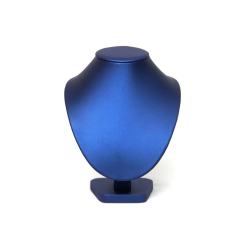 FADELI Custom Design Luxury Classic Blue PU Leather Covered Jewelry Display Stand for Earrings Ring Necklace Jewelry Display Set