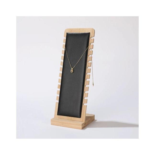 FADELI Custom Bamboo Velvet Leather Jewelry Display Set Multiple Colors Necklace Chain Bracelet Stand Holder Wood Material Jewelry