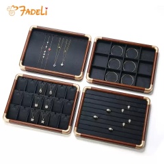 Vintage-style Solid Wood Jewelry Storage Tray, Partitioned Jewelry Organizing Tray, Counter Display Jewelry Tray