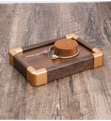 Walnut Wood Colorful Light Luxury Jewelry Combination Watch Tray Bracelet String Storage Display Prop