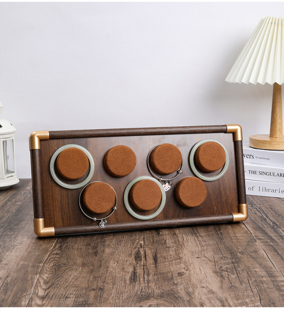 Walnut Wood Colorful Light Luxury Jewelry Combination Watch Tray Bracelet String Storage Display Prop