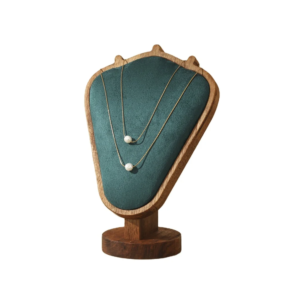 FADELI Fashion Necklace Display Stand Bamboo and Wood Tray Jewelry Display Rack for Packaging & Display