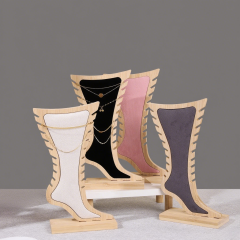 FADELI Necklace Display Stand Bracelet Long Chain Jewelry Display Stand Grey Velvet Holder