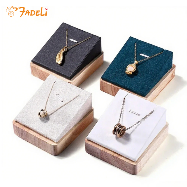 FADELI Multiple Coors Wholesale Wood Base Pendant Necklace Display Stand Support Jewelry Holder