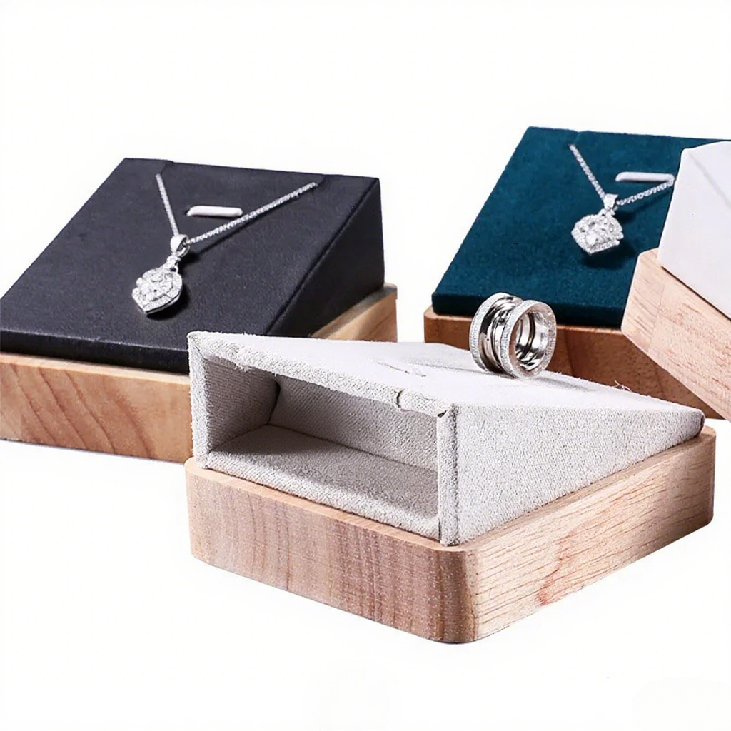 FADELI Multiple Coors Wholesale Wood Base Pendant Necklace Display Stand Support Jewelry Holder