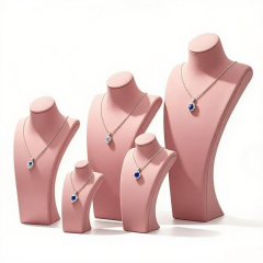 FADELI High Quality Microfiber Necklace Bust Jewelry Display Jewelry Display Mannequin Luxury Jewellery Necklace Bust Neck Stands