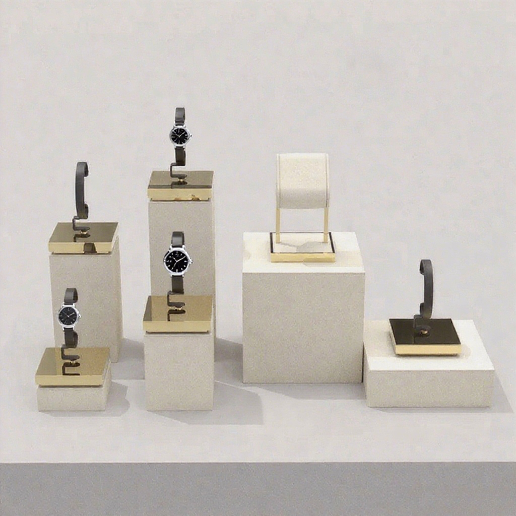 FADELI Luxury Custom Logo Metal Holder Counter Showcase Watch Display Stand