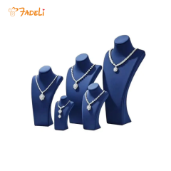 FADELI High Quality Microfiber Necklace Bust Jewelry Display Jewelry Display Mannequin Luxury Jewellery Necklace Bust Neck Stands