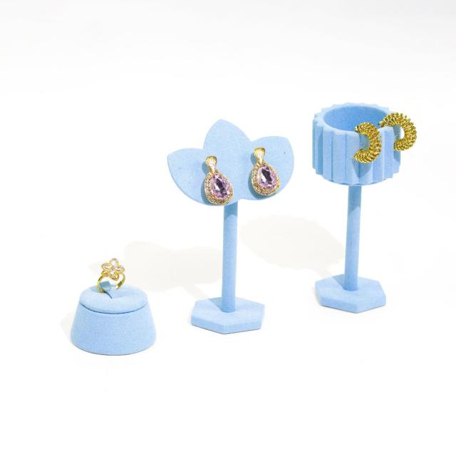 Personalized Custom Jewelry Set Display Prop Ultrafine Fiber Ring Stand Luxury Jewelry Display Set