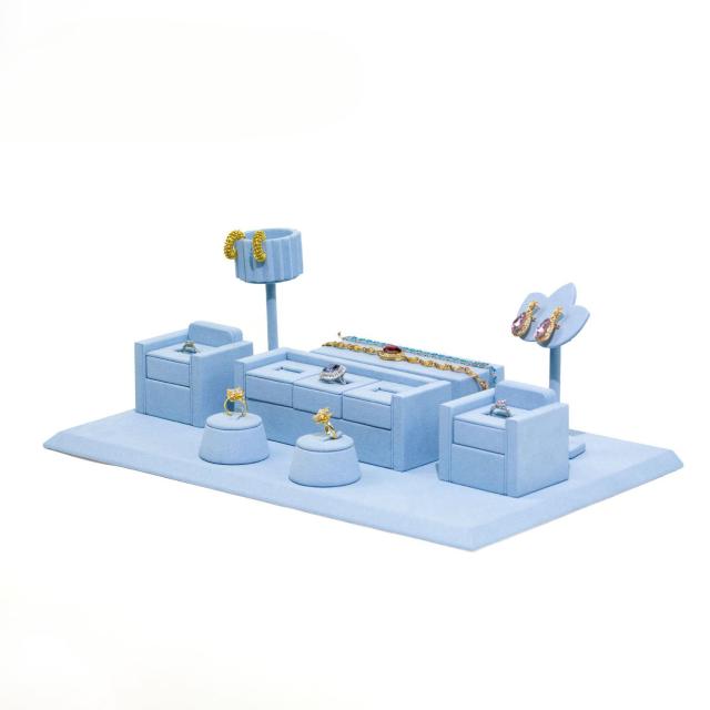 Personalized Custom Jewelry Set Display Prop Ultrafine Fiber Ring Stand Luxury Jewelry Display Set