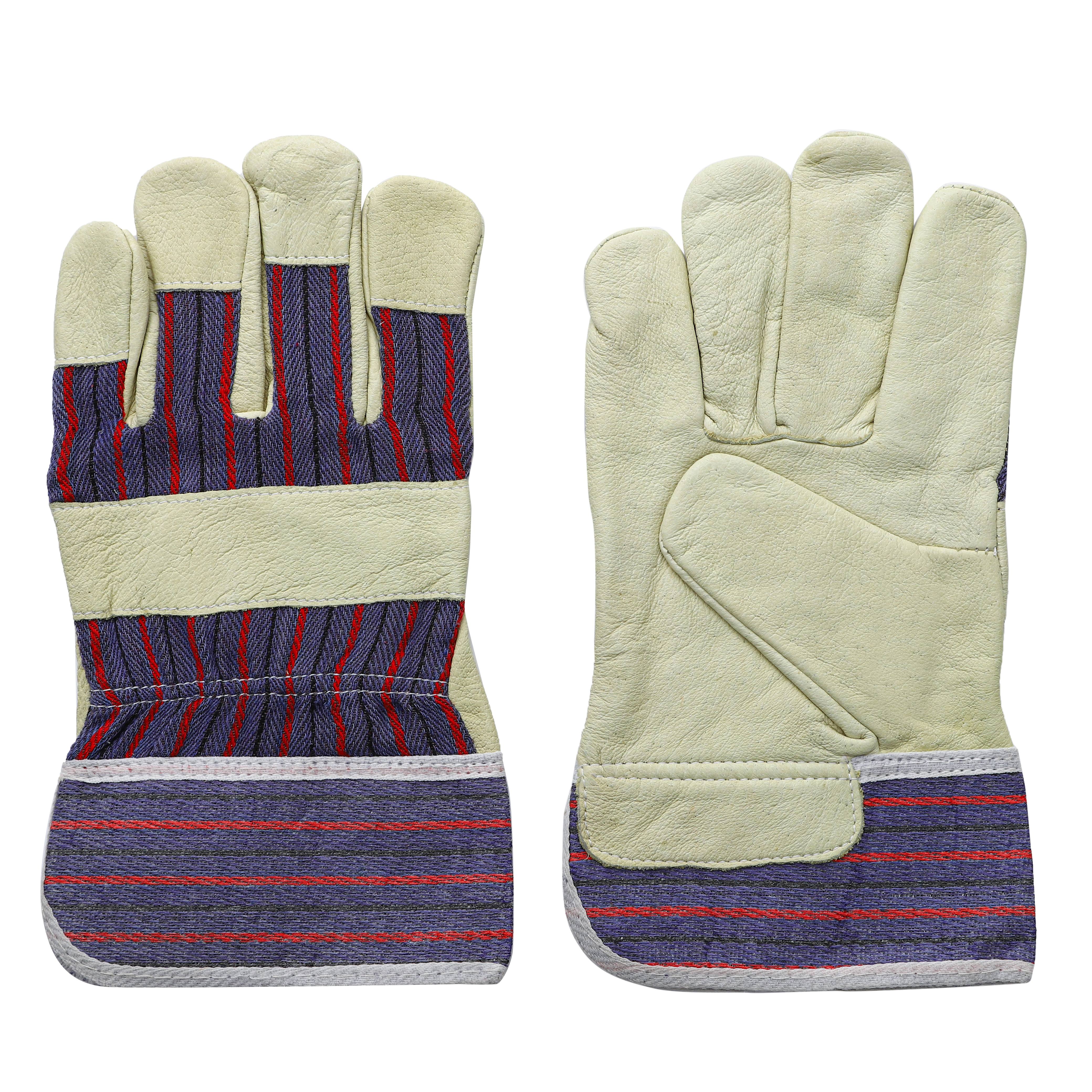 PIG GRAIN FULL PALM WITH STRIPE BACK AND PASTED CUFF,10.5"