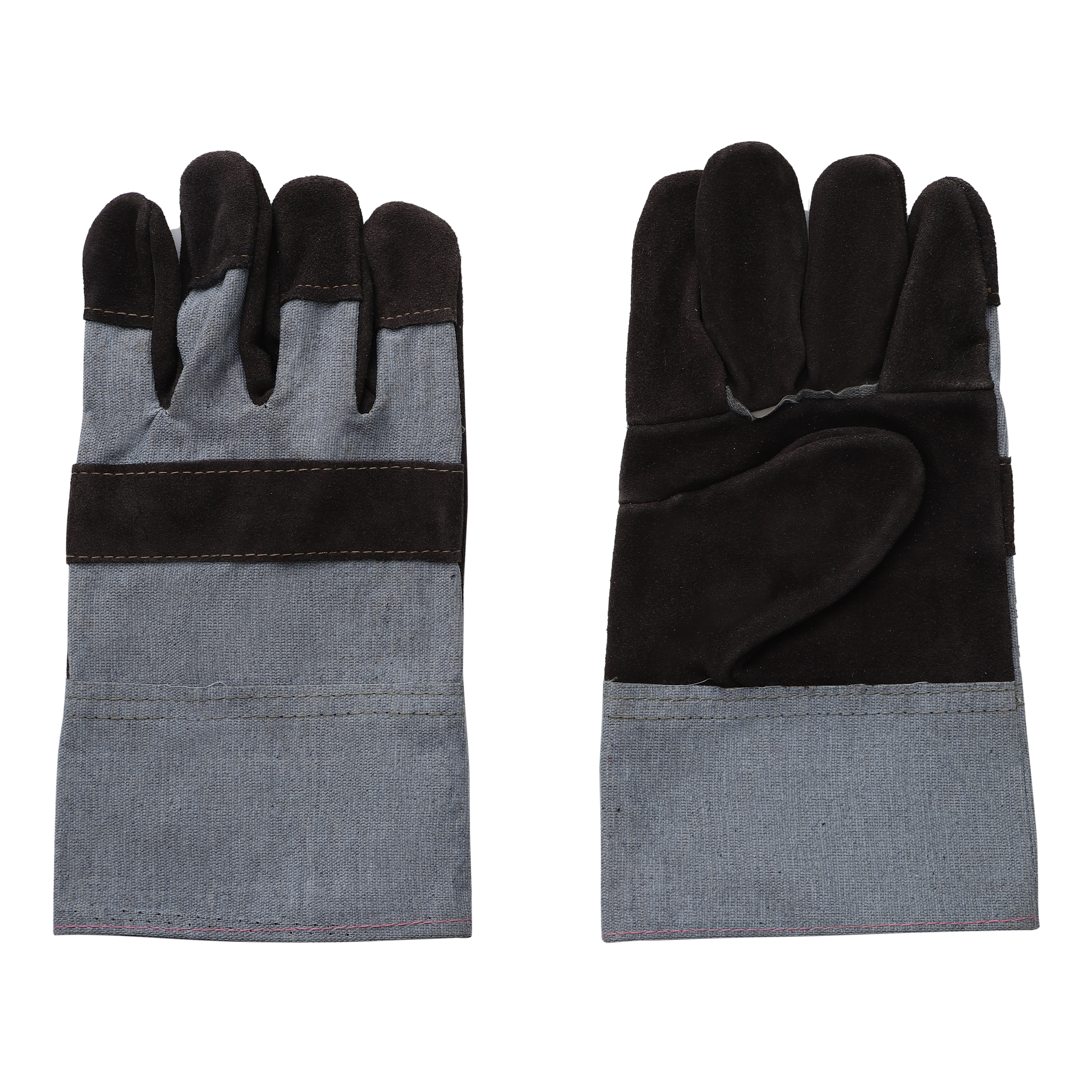 Cow split leather palm with jeans  Back and cuff, 11"