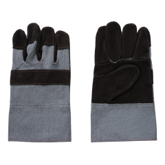 Cow split leather palm with jeans  Back and cuff, 11"