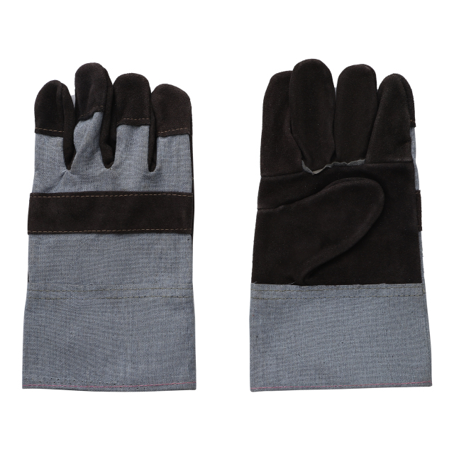 Cow split leather palm with jeans  Back and cuff, 11"