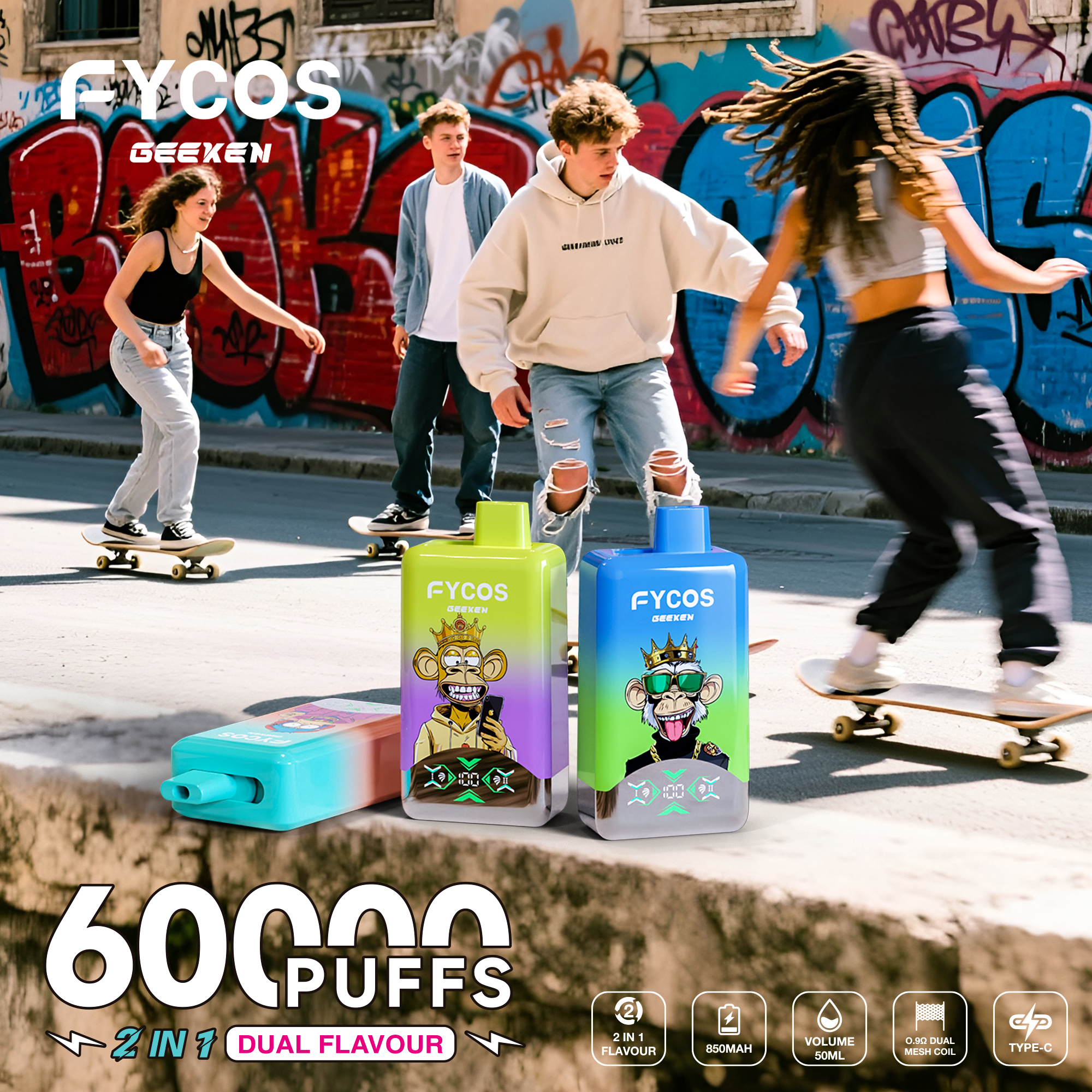 FYCOS 60K PUFFS DUAL FLAVORS