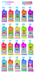 Fycosin Recharge Elf 60K Puffs Disposable Electronic Vape Cigarette with 60ml E-Liquid