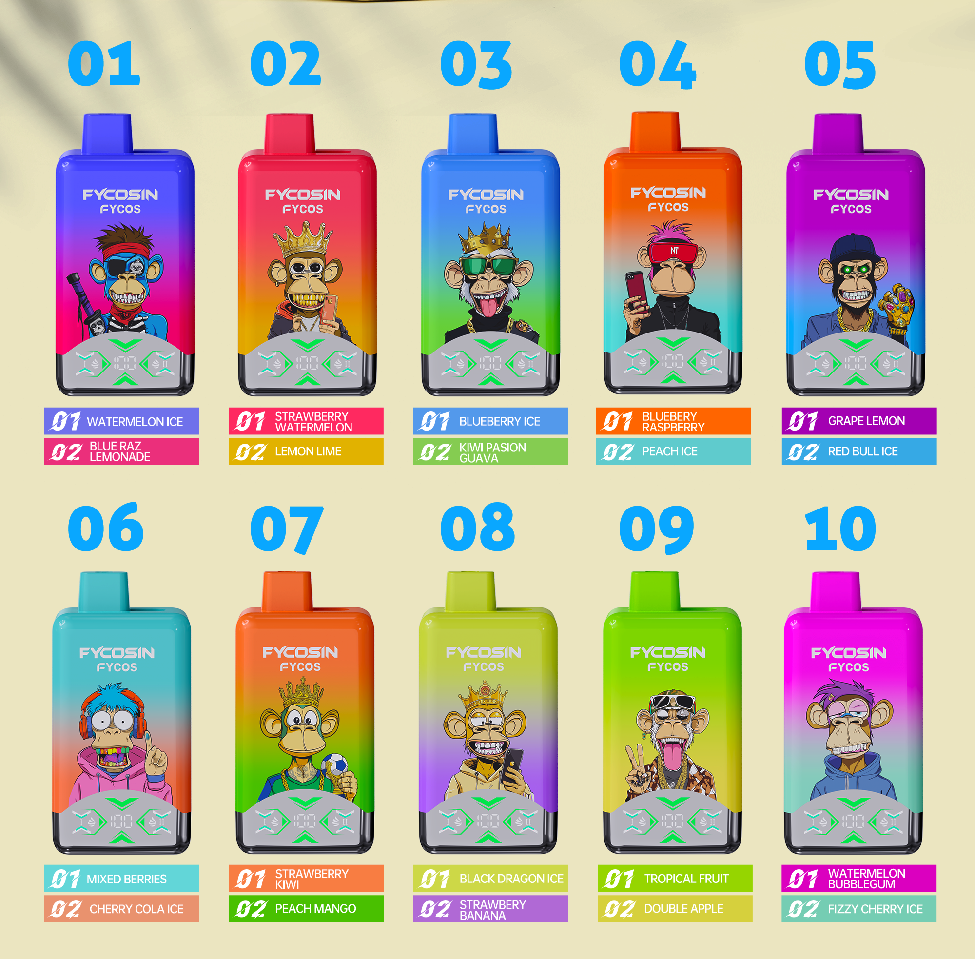 New Arrival Fycosin Nicotine Free Harley Bar 60000 0% 2% 3% 5% Disposable Vape