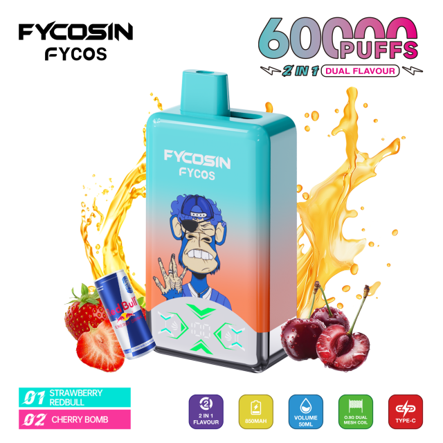 Large Capacity Fycosin Dual Flavors 60000 Puffs Disposable Electronic Cigarettes Vape