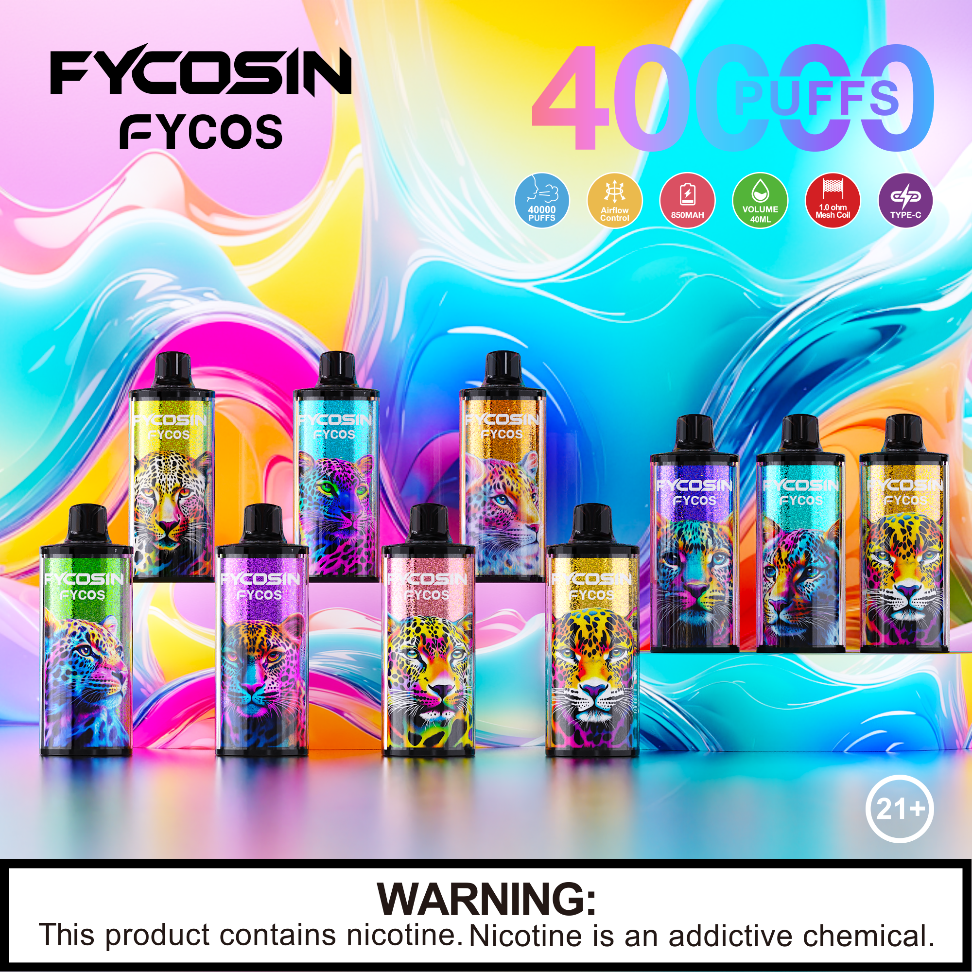 EU in Stock Warehouse 40000 60000 100000 Puff Adjustable Nicotine Ice Rechargeable Disposable Vape