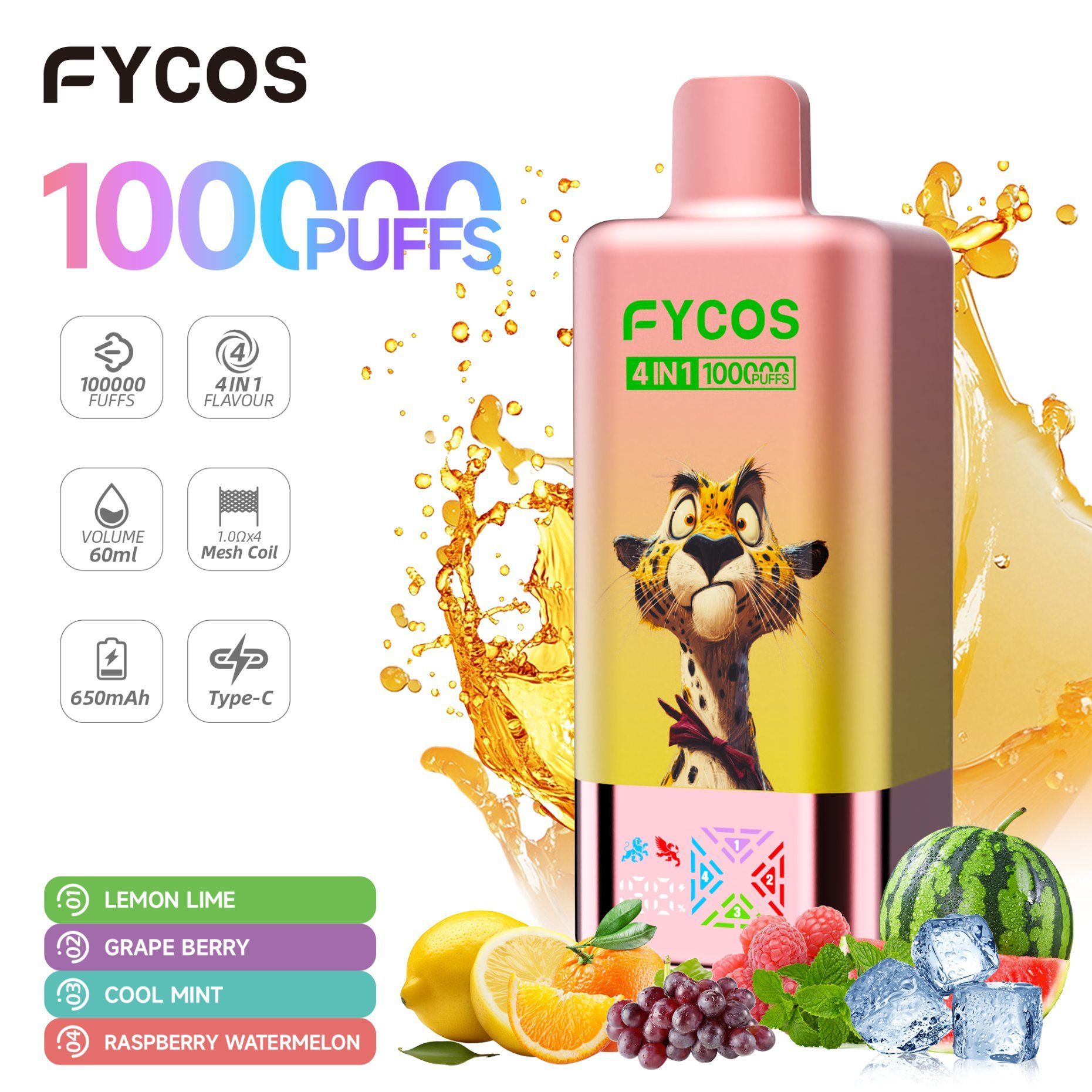 Wholesale Cheap Vaper Bar Rechargeable Disposable Vape E-Cigarette Fycos Full Flavors Vaping Shisha