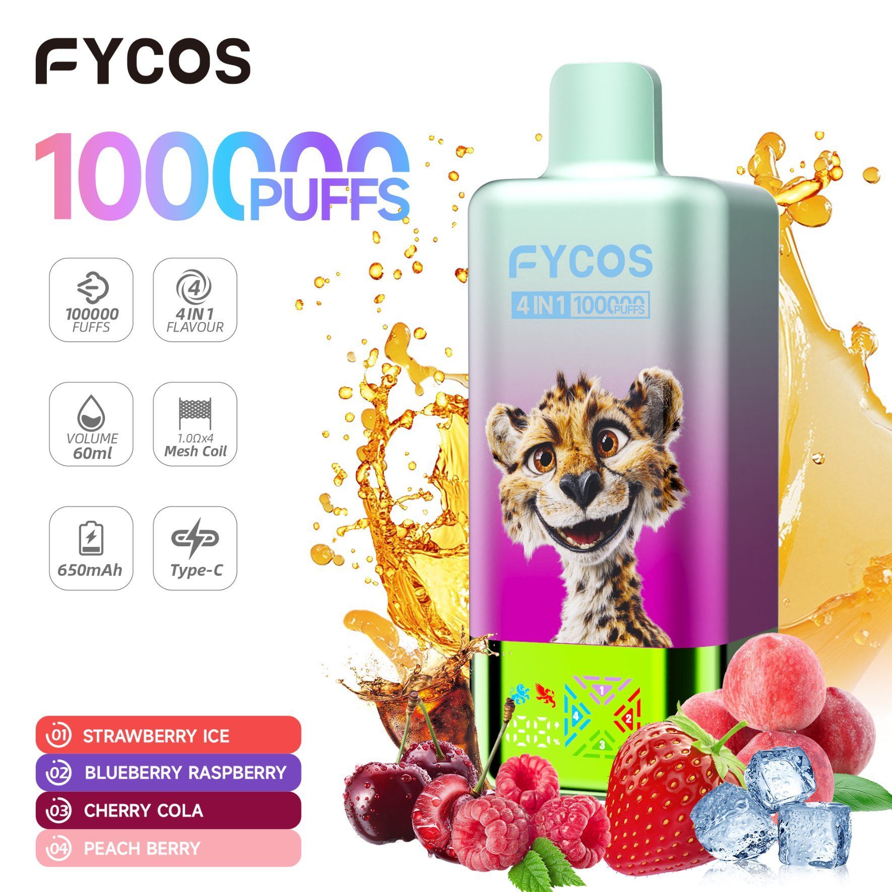 EU Stock 1-3 Days Fast Delivery 100000 Puffs Vape Double Mesh Coil Disposable E Cigarette